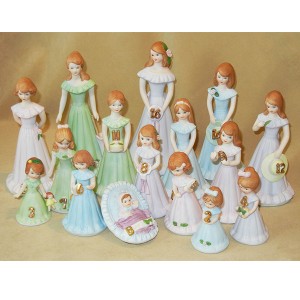 Growing Up Girls - Birthday Collection age 1-16 - Brunette figurines