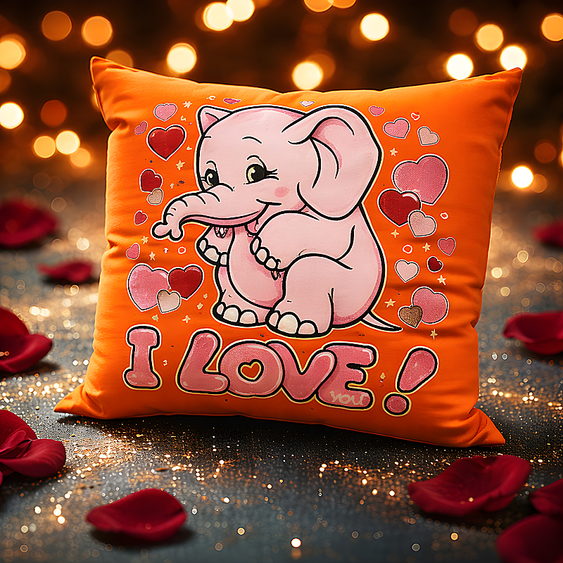 Loving Elephant Pillow