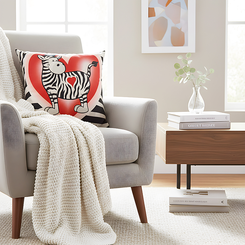 Zebra in Love Glow Pillow