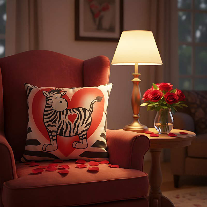 Zebra in Love Glow Pillow