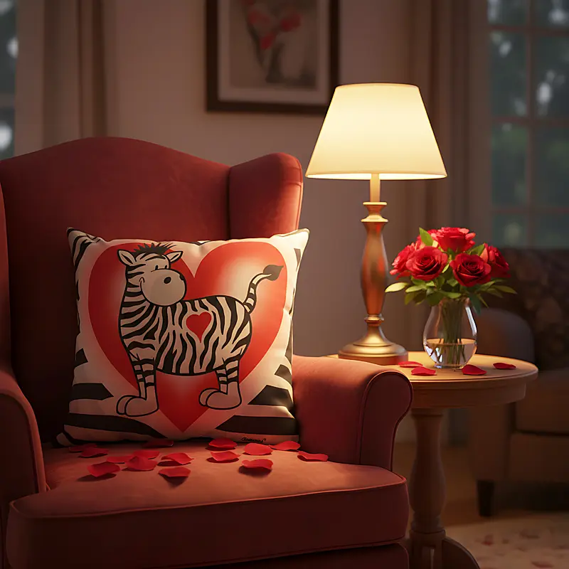 Zebra in Love Glow Pillow