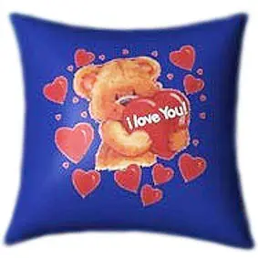 I love You Teddy with Red Hearts Glow In The Dark Pillow