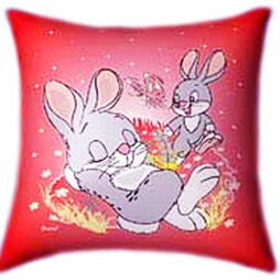 Bunnies Playing Glow In The Dark Pillow - Easter Gifts