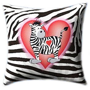 Zebra in Love Glow In The Dark Pillow