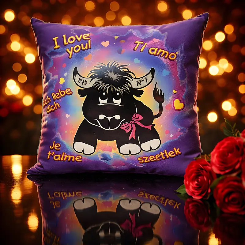 Love Bull Glow Pillow