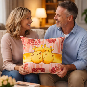 Two Giraffe Glow Pillow - Romantic gifts