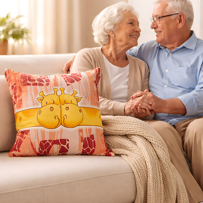 Two Giraffe Glow Pillow - Romantic gifts