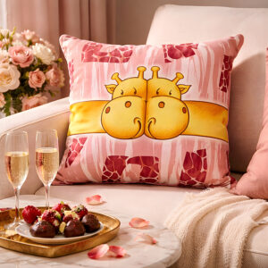 Two Giraffe Glow Pillow - Romantic gifts