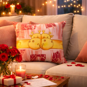Two Giraffe Glow Pillow - Romantic gifts