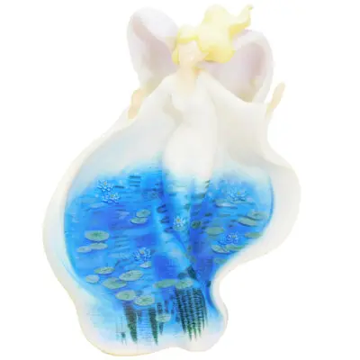 Angel with Pond Scene Figurine