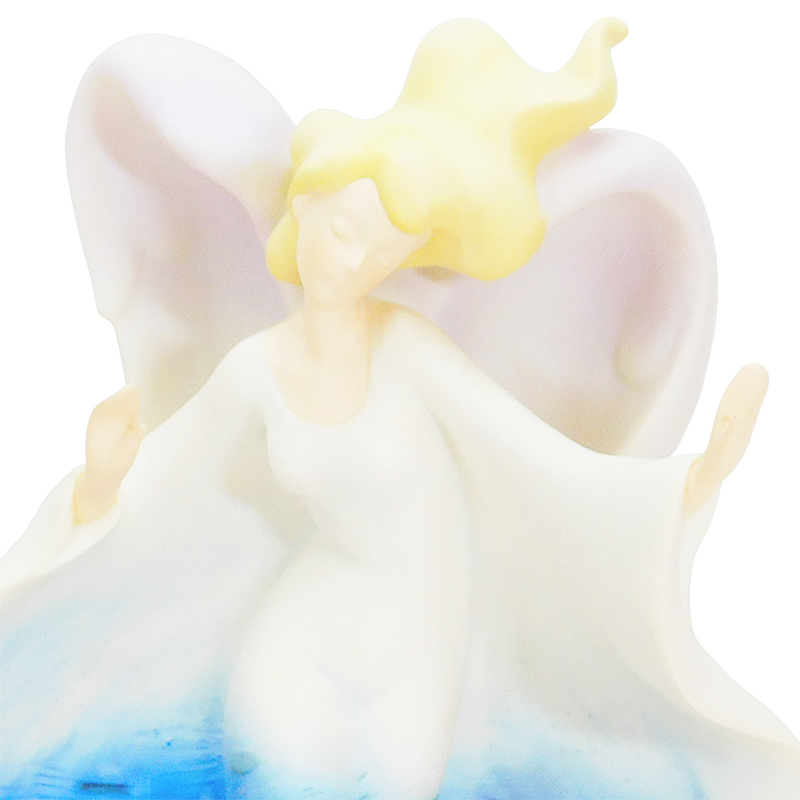 Angel with Pond Scene Figurine