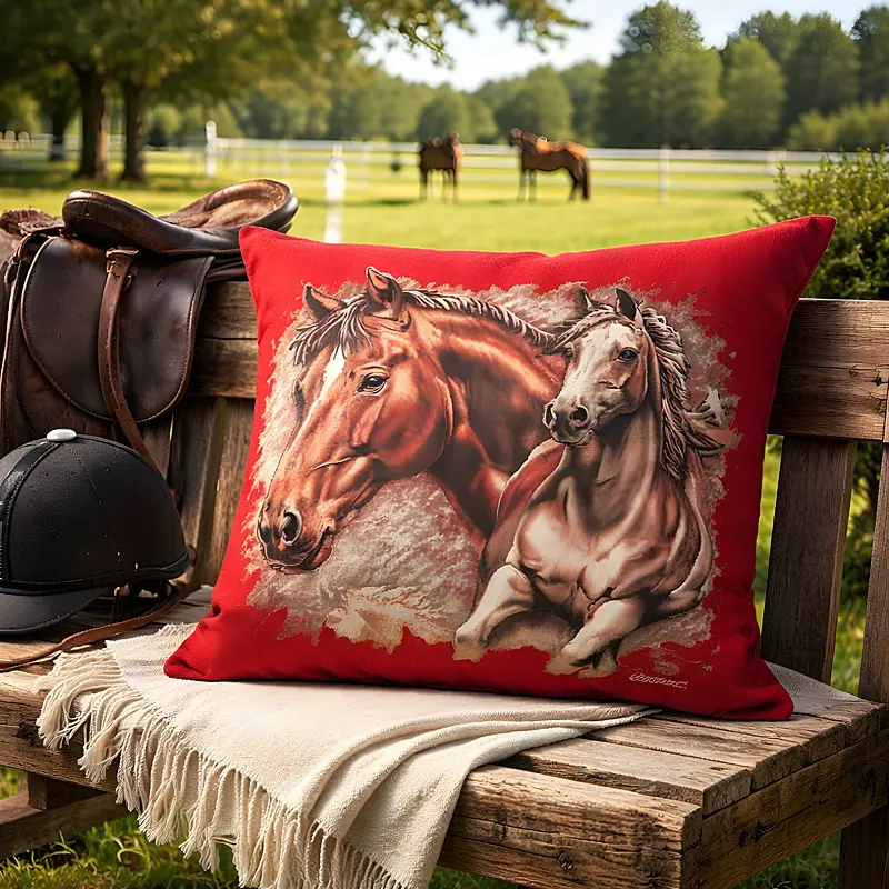 Beautiful Horses Glow Pillow
