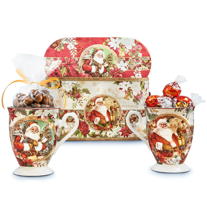 Santa Mugs and Chocolates Gift Set