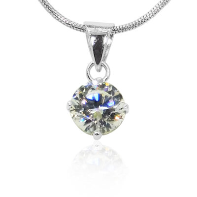 Silver Pendant with CZ 8mm
