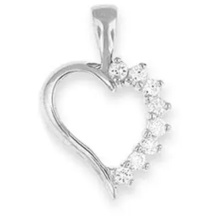 Heart Pendant and Chain - Silver & Cubic Zirconia