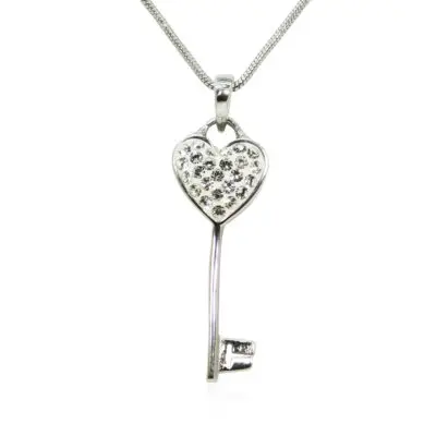 Key To My Heart Silver Necklace