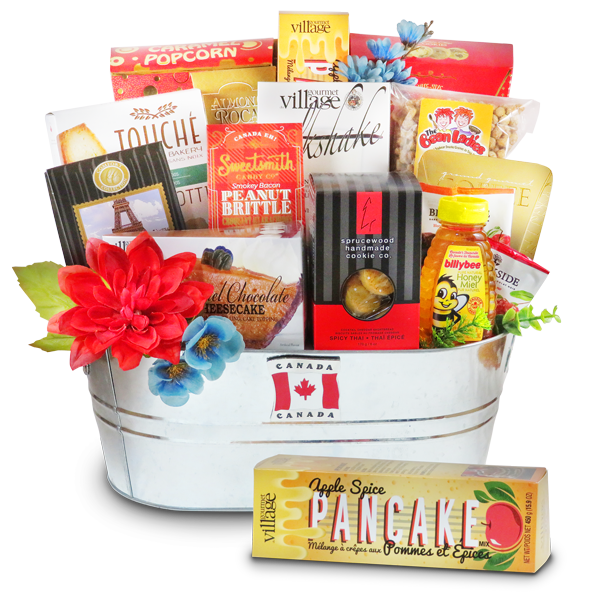 Sweets of Canada gift basket filled with Canadian gourmet sweets