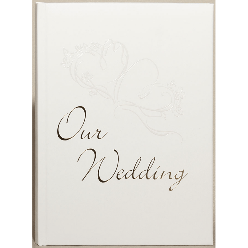 Our Wedding White Double Heart Wedding Album