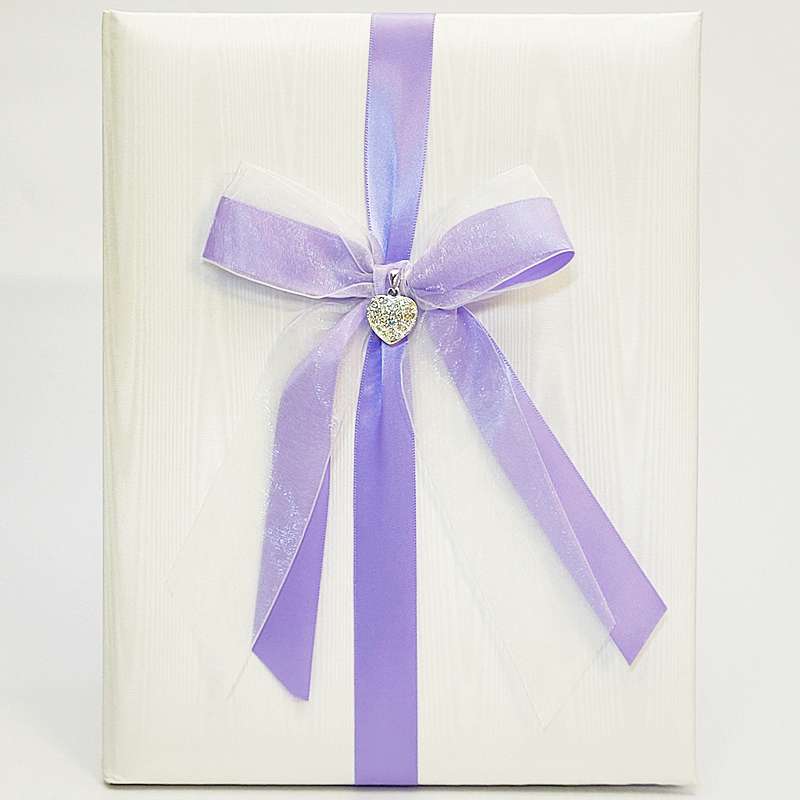 Wedding Memory Book with Crystal Heart Pendant