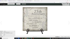 25th anniversary plaque