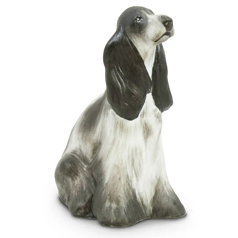 Spaniel Porcelain Figurine by Hollohaza