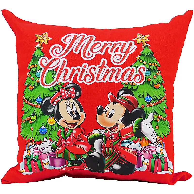 Merry Christmas Mickey and Minnie pillow