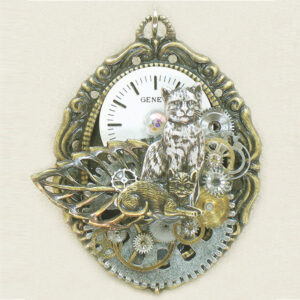Steampunk Art Cats Brooch