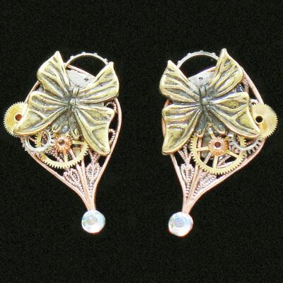 Steampunk Art Butterfly Earrings