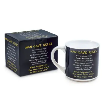 Man Cave Rules Inscription Mug