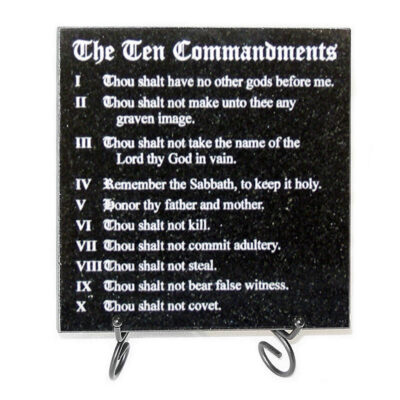 10 Commandments Granite Stone Plaque