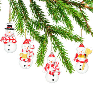 Snowmen with Candies Ornaments