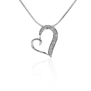 Curling Heart CZ Pendant