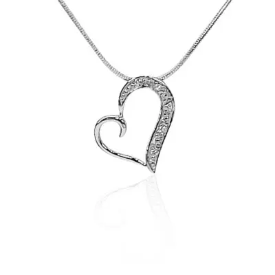 Curling Heart CZ Pendant