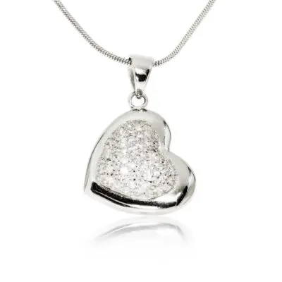 Silver Heart CZ Pendant