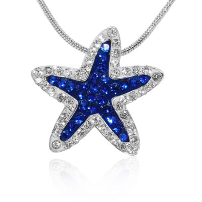 CZ Starfish Silver Pendant