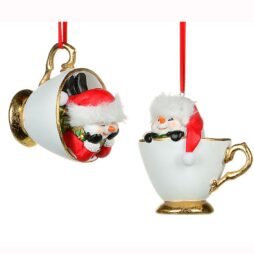 Snowman in Teacup Ornament