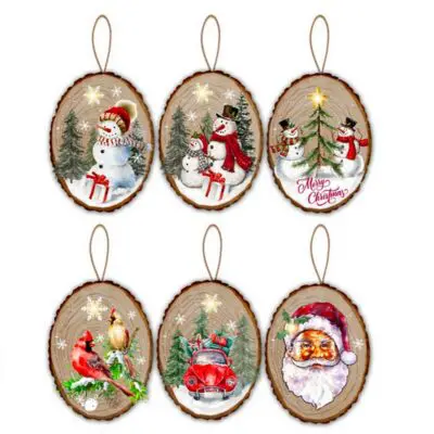 Santa / Snowman LED Ornament