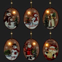 Snowman / Santa LED Ornament