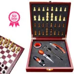 Chess set/ 5 pc wine tool set 8"x 8"x 2" (age 19+) +$39.95
