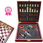 Chess set/ 5 pc wine tool set 8"x 8"x 2" (age 19+) +$39.95