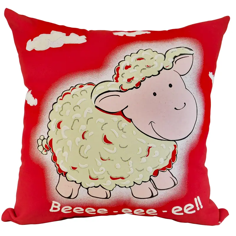 sheep pillow red