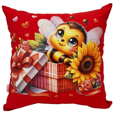 Bee in Giftbox Pillow